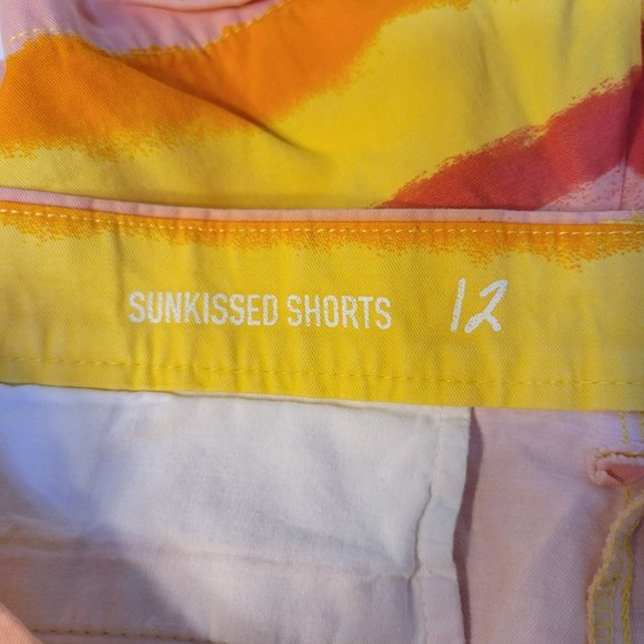 Gap Woman's Size 12 Sunkissed Shorts Khakis By Gap Stripes - Picture 4 of 6